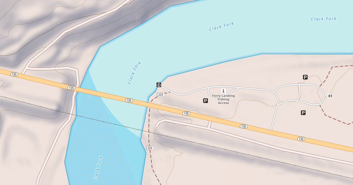 Map preview of FERRY LANDING BOAT RAMP