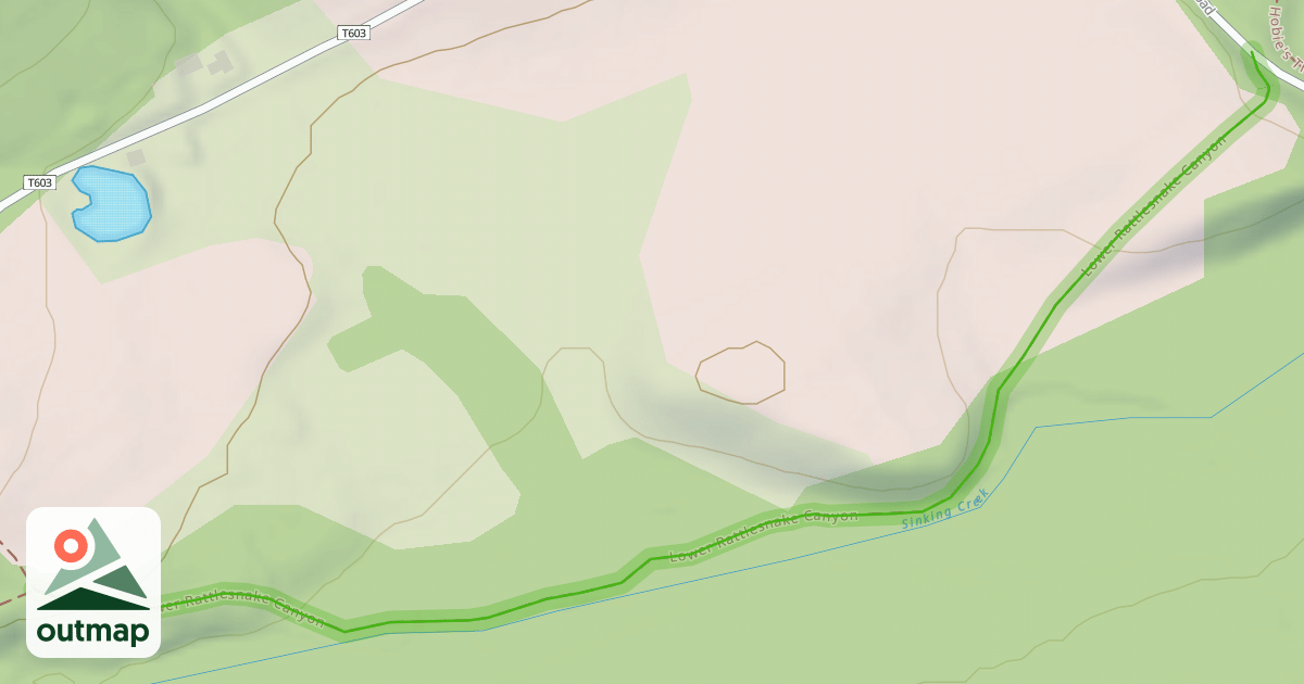 Map of Lower Rattlesnake Canyon