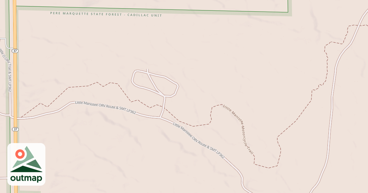 Map of Little Manistee Motorcycle Trail