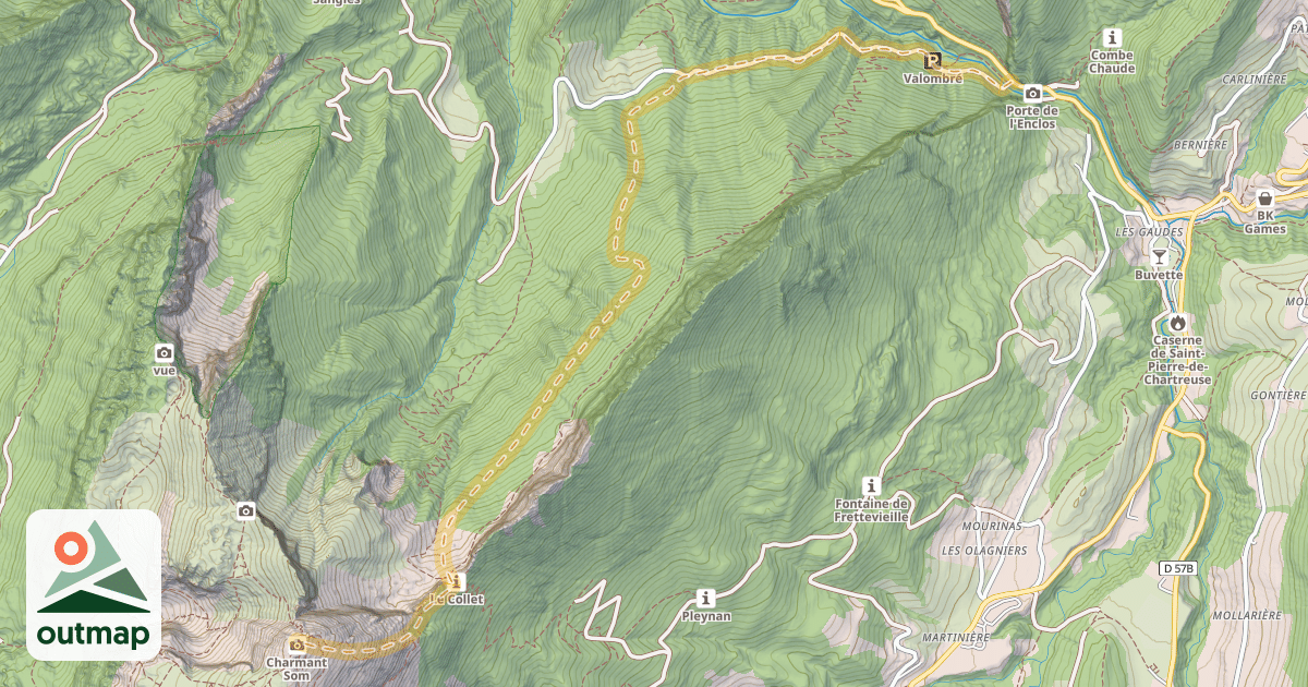 Map of Charmant Som — Pont de Vallombré