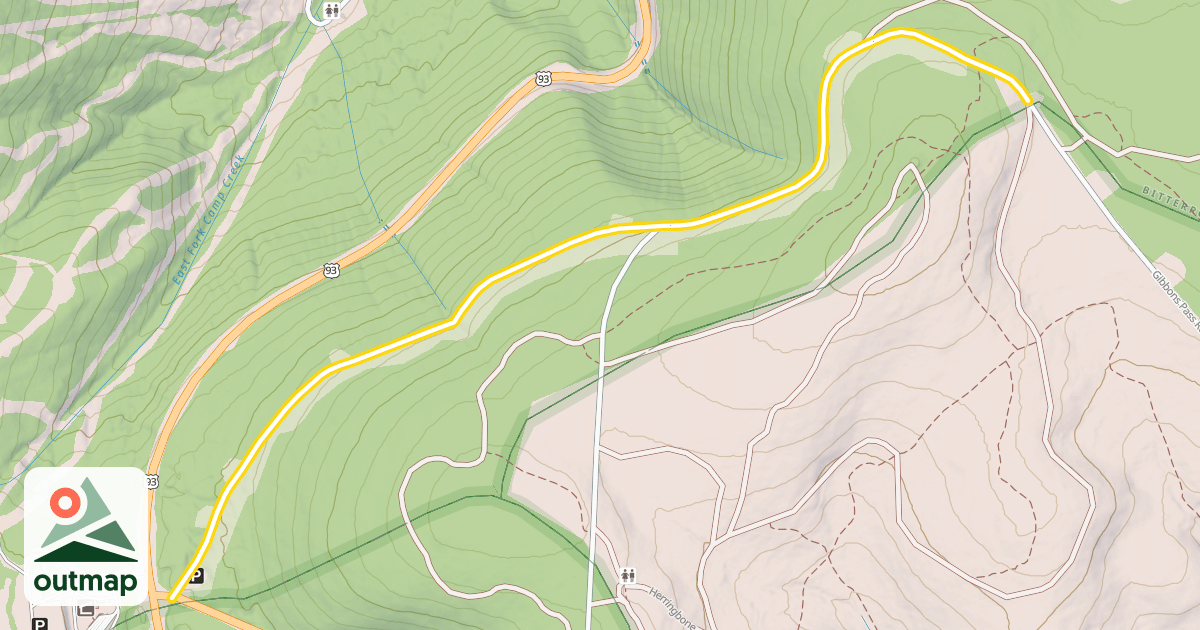 Map of Gibbons Pass Road