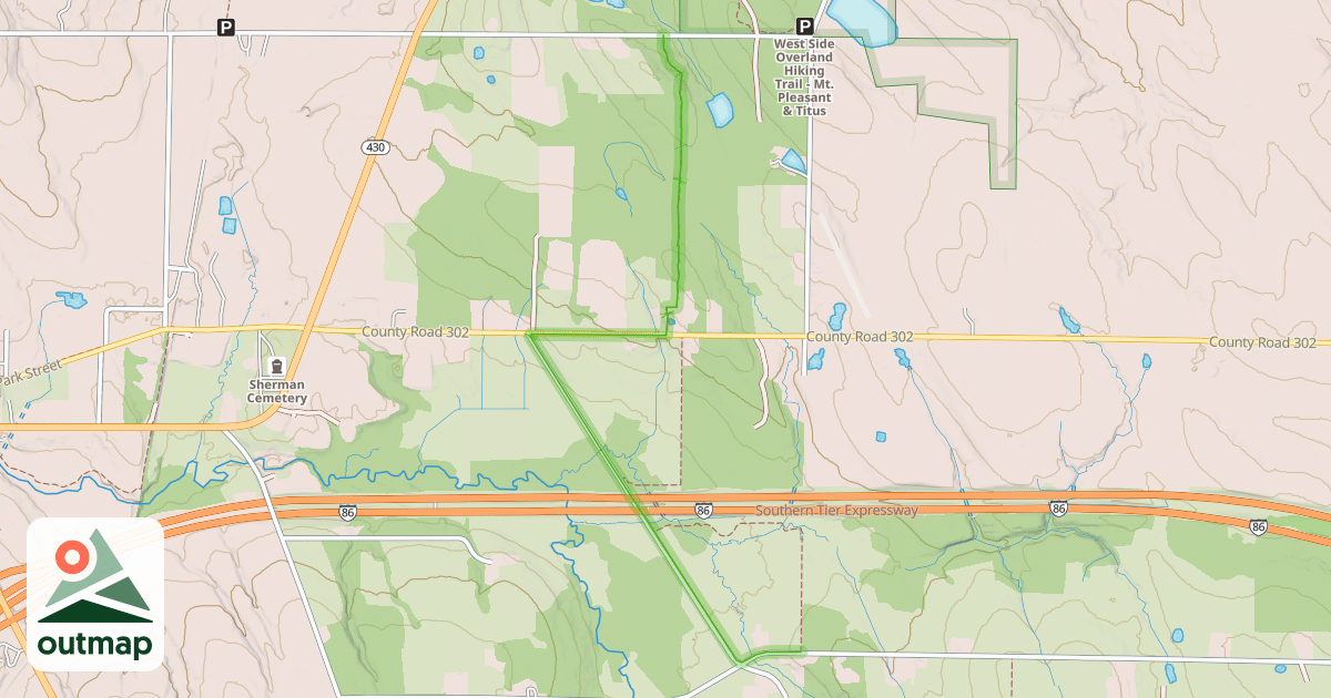 Map of Fred J. Cusimano Westside Overland Trail