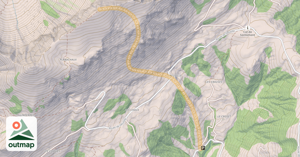 Map of Planachaux — Colonda Jeur