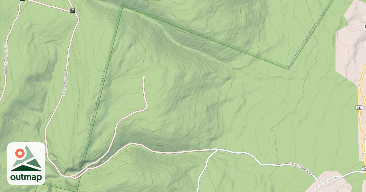 Map of Jacks Tower Road