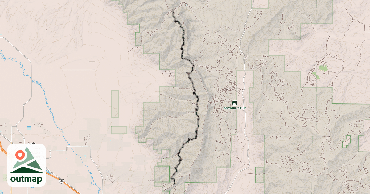Map of Bridger Foothills Trail