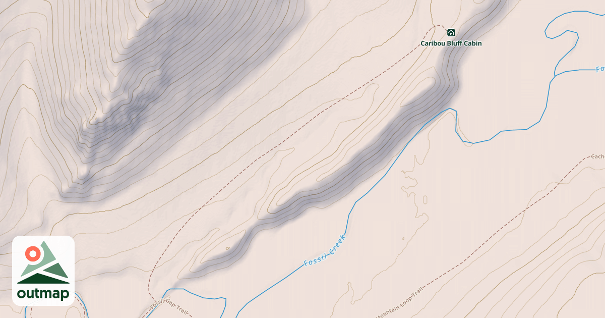 Map of Caribou Bluff Cabin Spur Trail