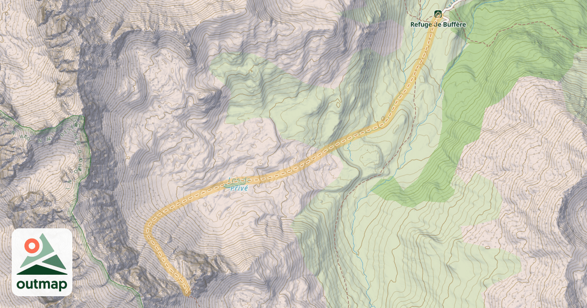 Map of Passage de Privé — Refuge de la Buffère