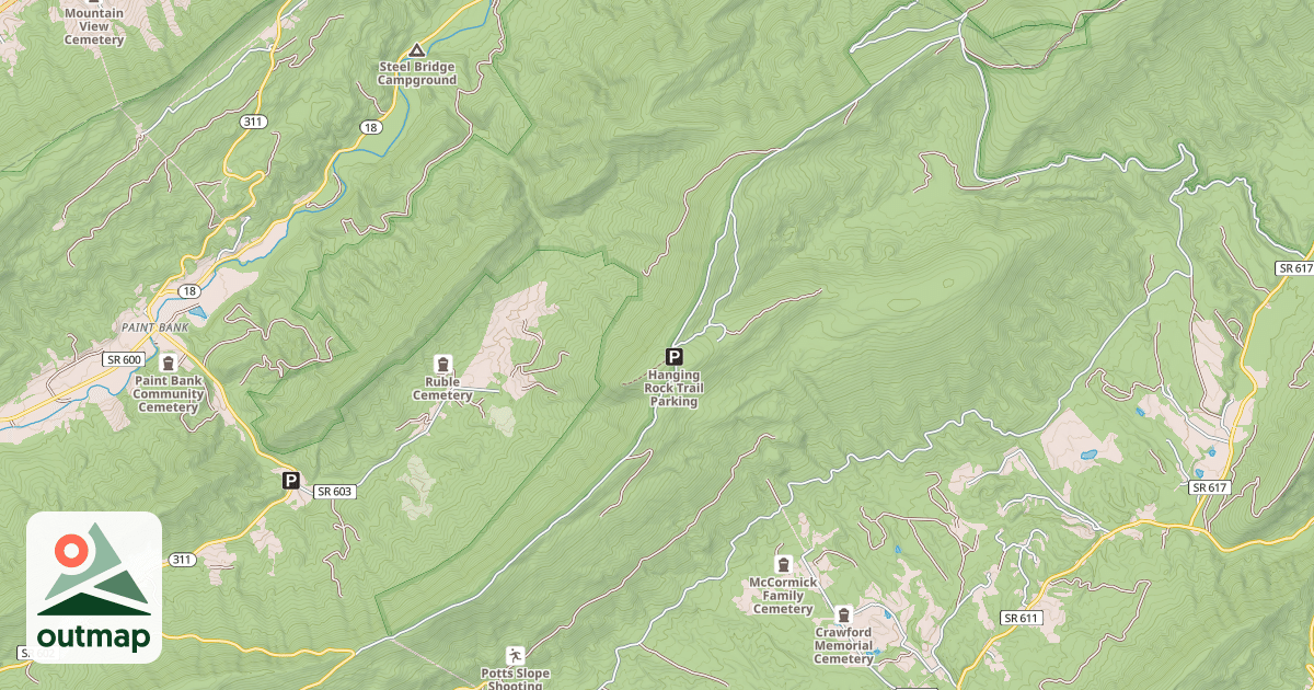 Map of POTTS MOUNTAIN EAST