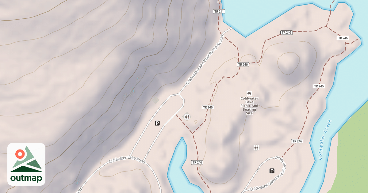 Map of COLDWATER LAKE BOAT RAMP