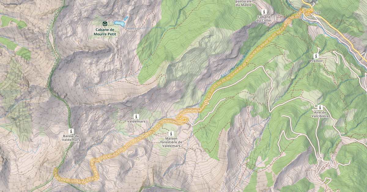 Map preview of Sommet de Valdemars — La Baumelle