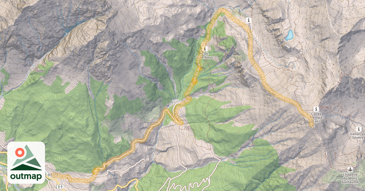 Map of Mont Guillaume (Sommet Nord) — Les Méans