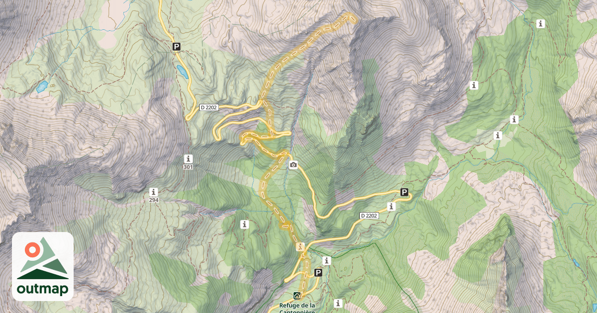 Map of Tête de la Gipière — Refuge de la Cantonnière