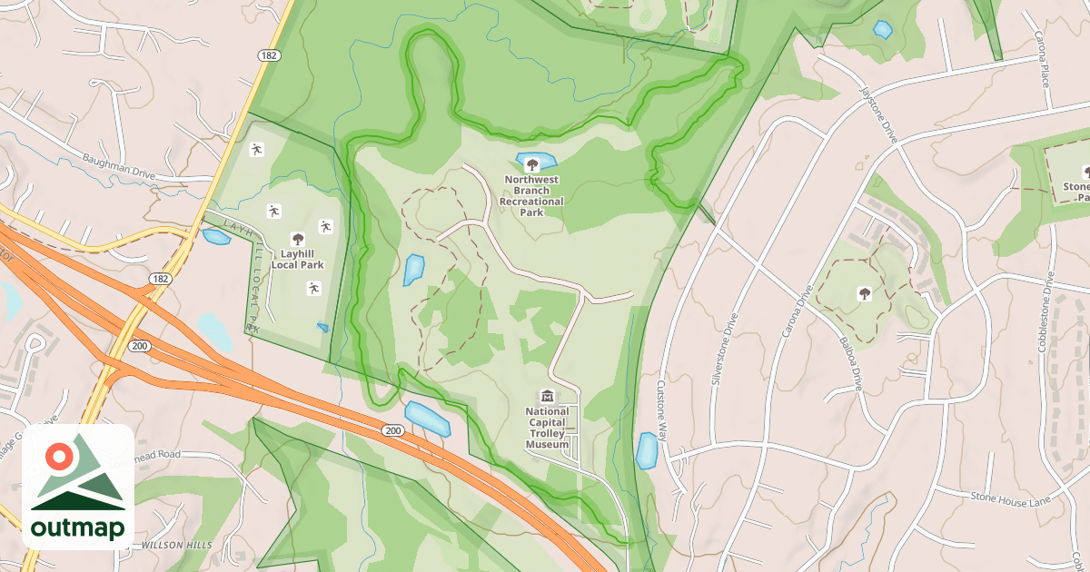 Map of Northwest Branch Trail