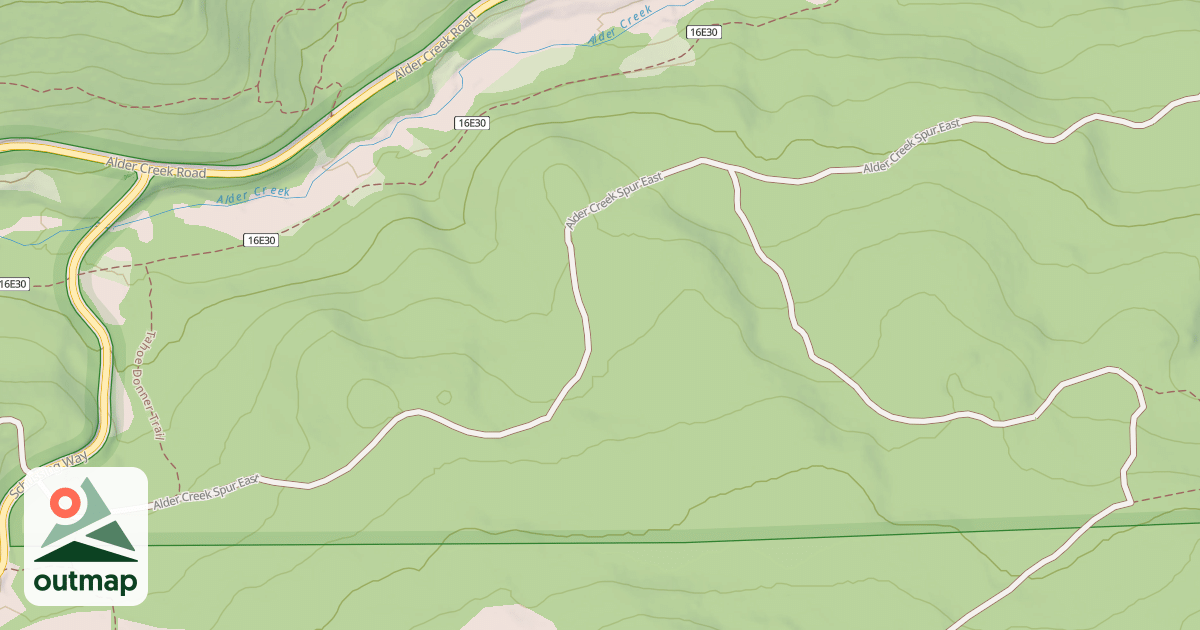 Map of ALDER CREEK SPUR, EAST