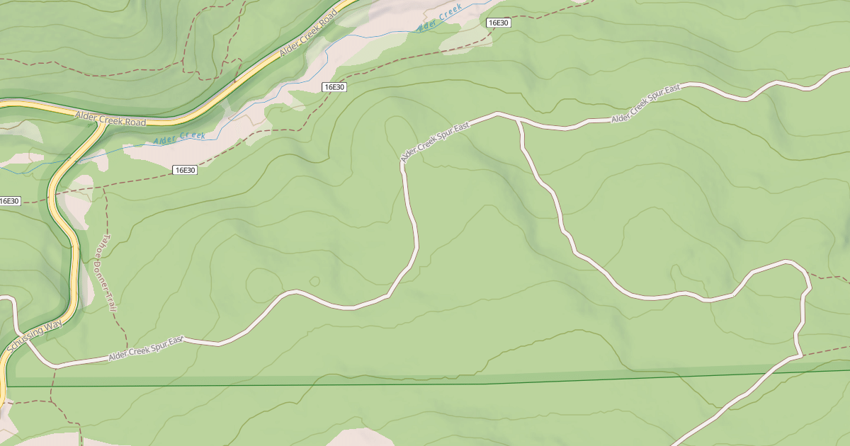 Map preview of ALDER CREEK SPUR, EAST
