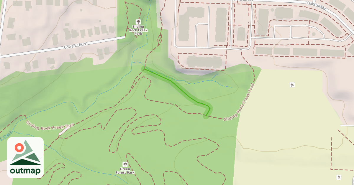 Map of Sliding Rock II Hike/Bike Trail