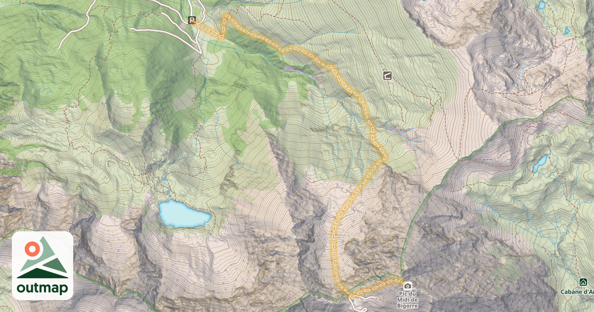 Map of Pic du Midi de Bigorre — Cabanes d'Ardalos