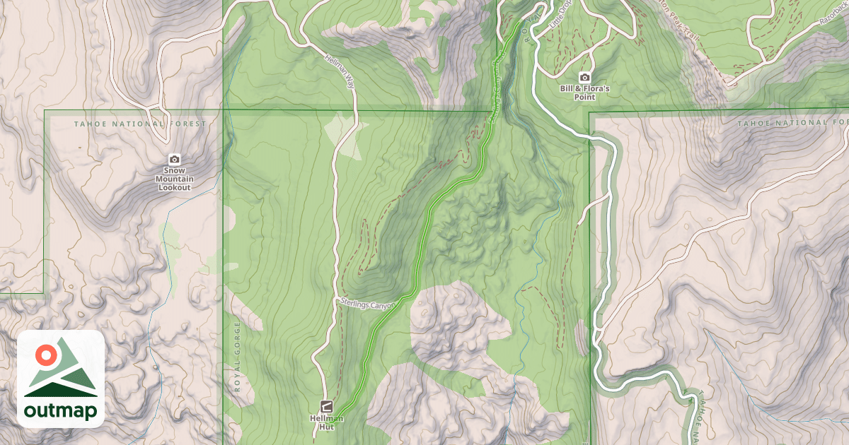 Map of Sterling's Canyon Road