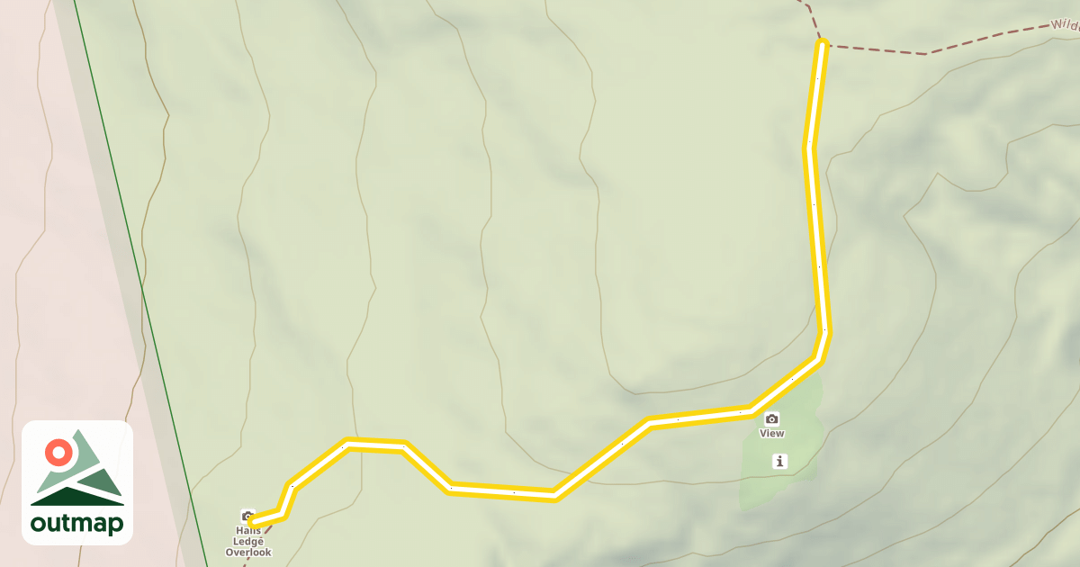 Map of Halls Ledge Overlook
