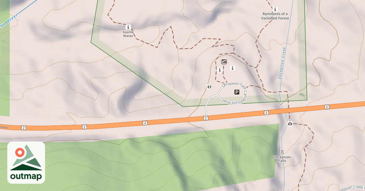 Map of DECEPTION FALLS CG