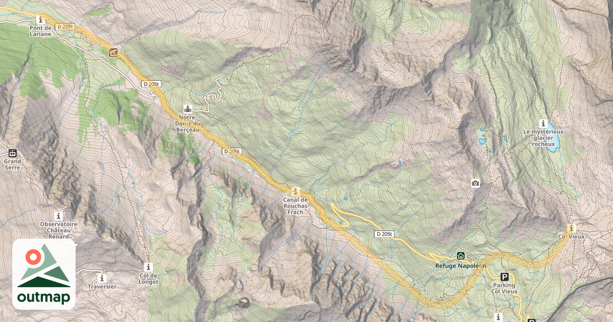 Map of Col Vieux — Pont de Lariane