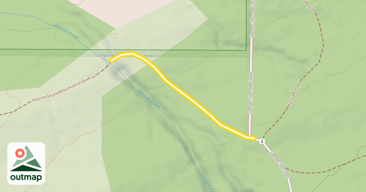 Map of North Shore Mountains Ski Trail