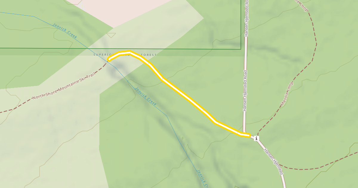 Map preview of North Shore Mountains Ski Trail