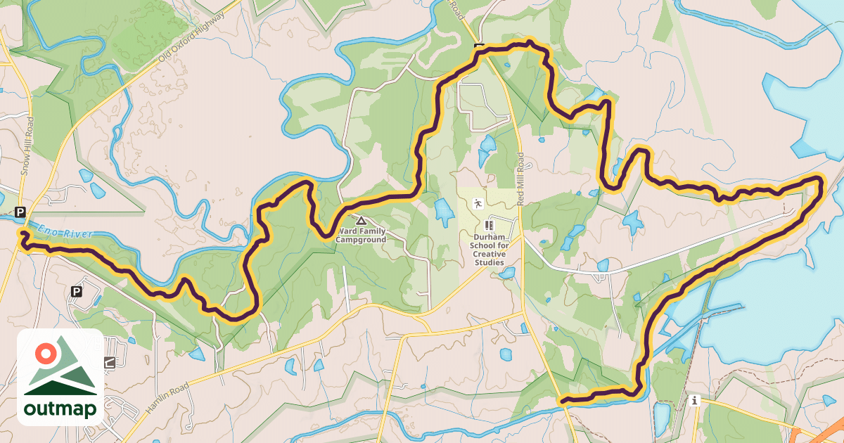 Map of Falls Lake Trail