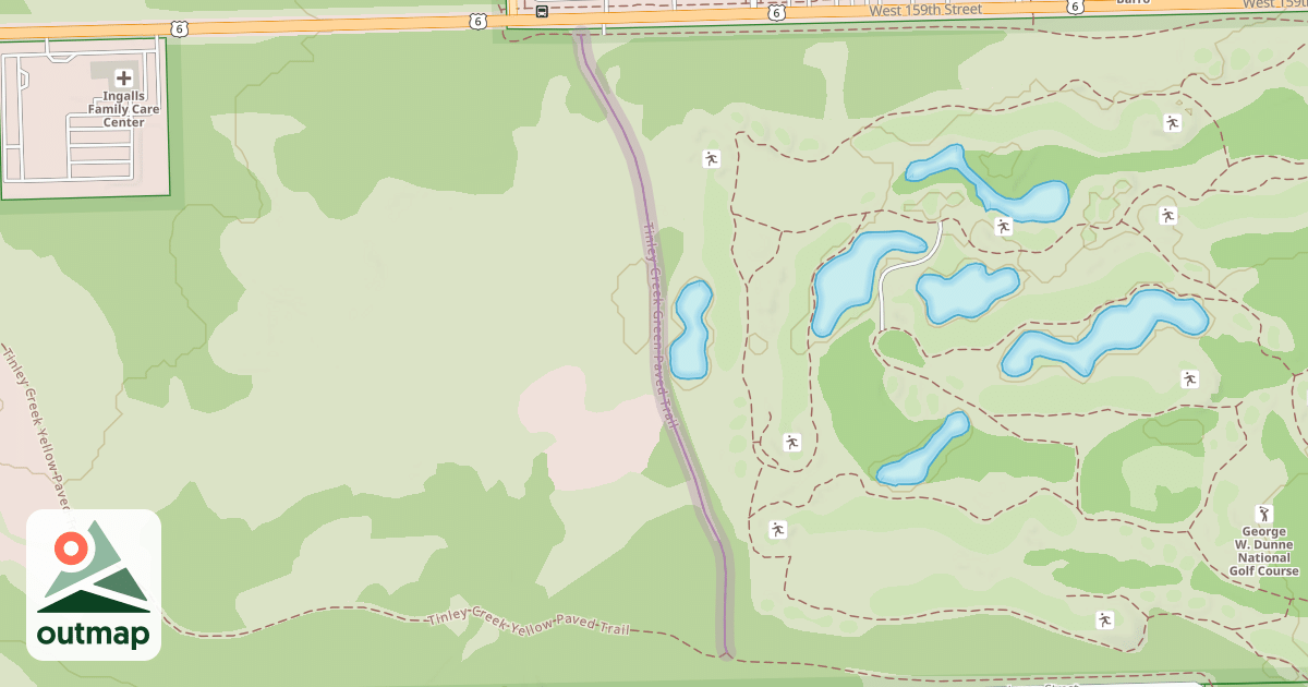 Map of Tinley Creek Green Paved Trail