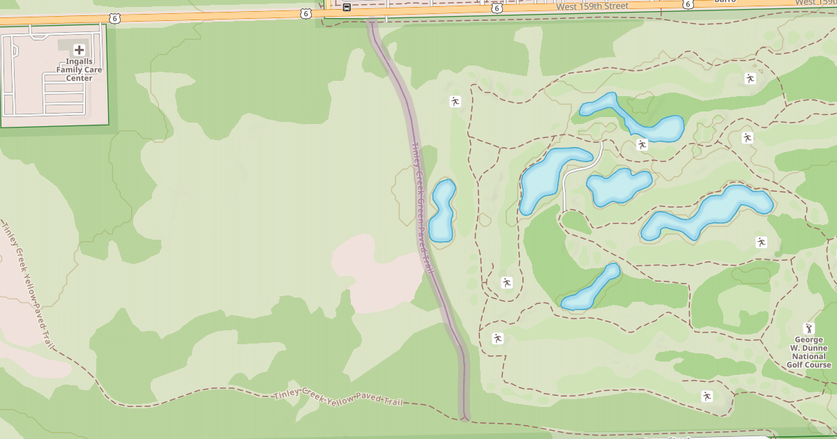 Map preview of Tinley Creek Green Paved Trail