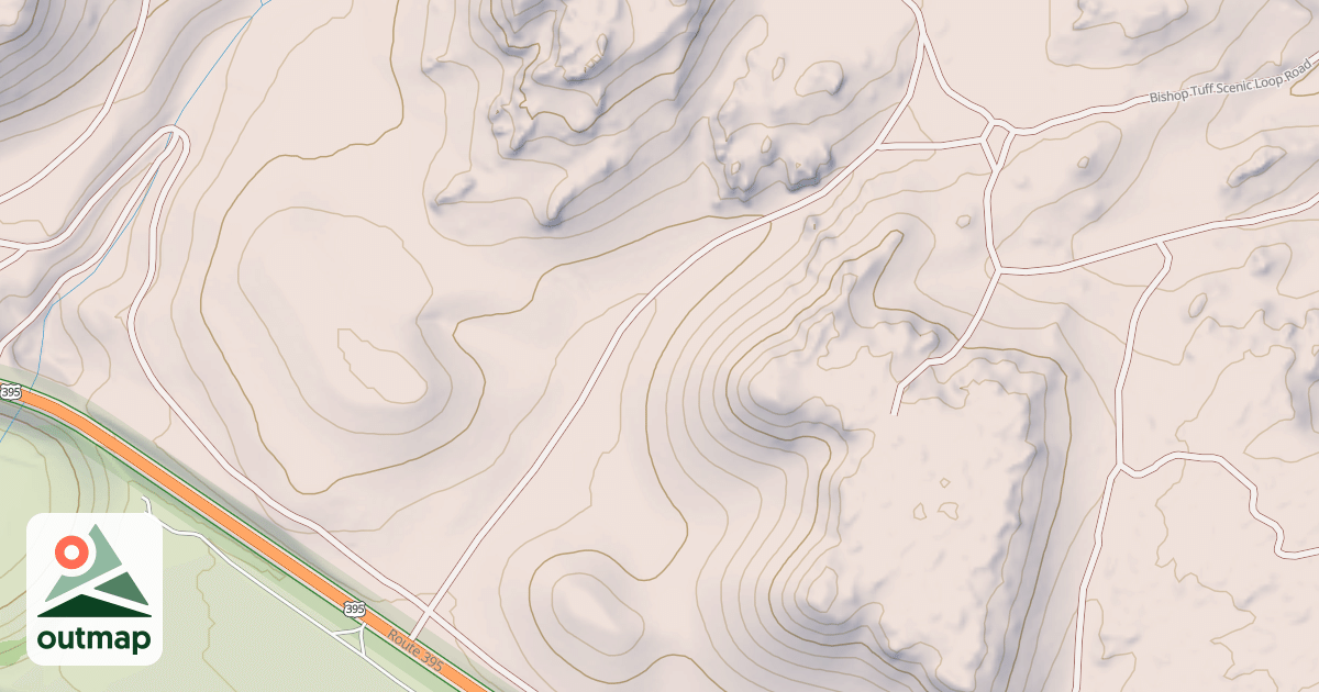 Map of BISHOP TUFF CUTOFF