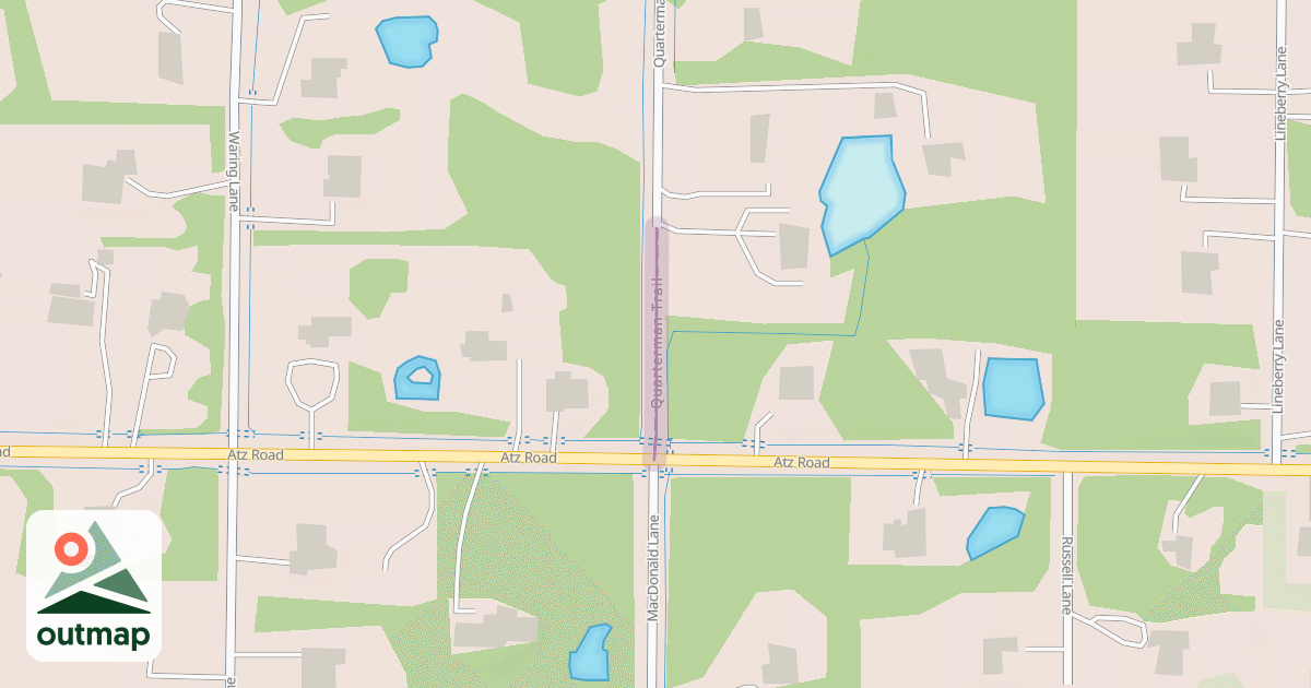 Map of Quarterman Trail in Brevard