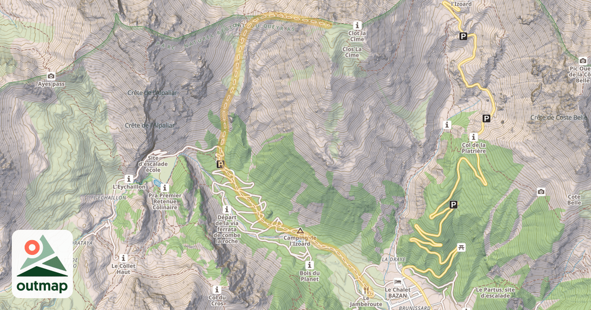 Map of Clot la Cime — Brunissard