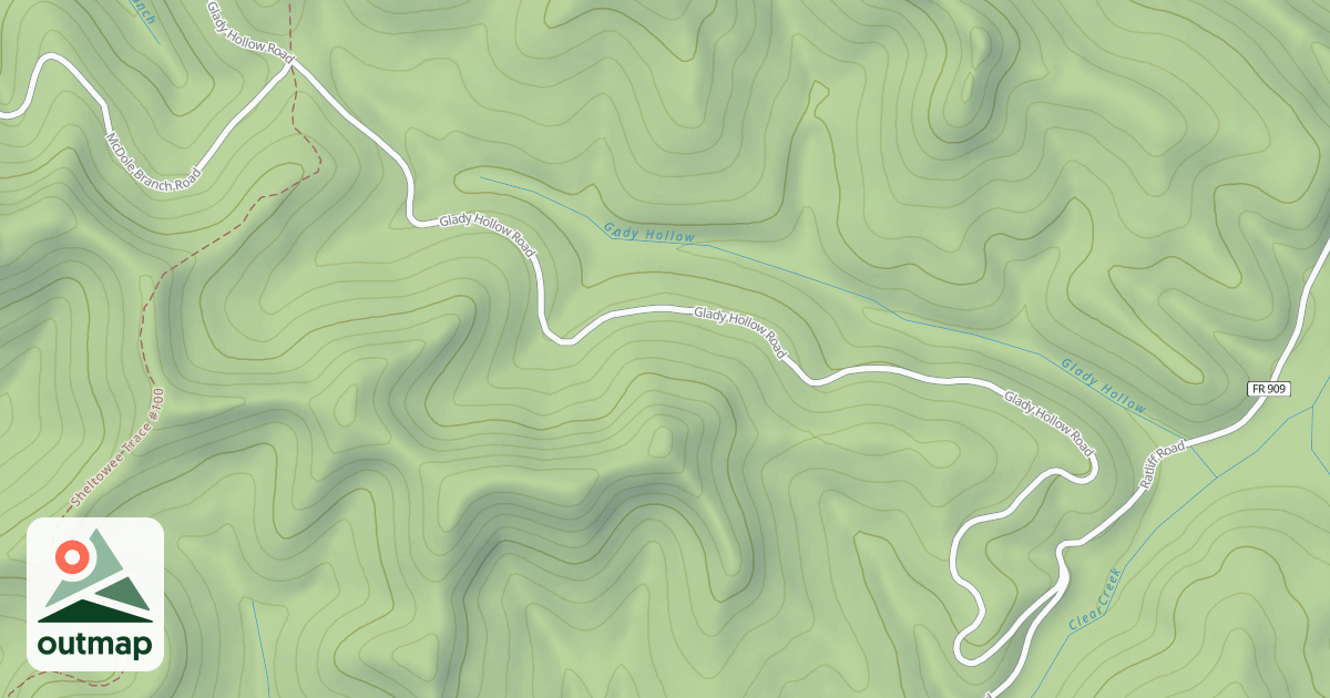 Map of GLADY HOLLOW