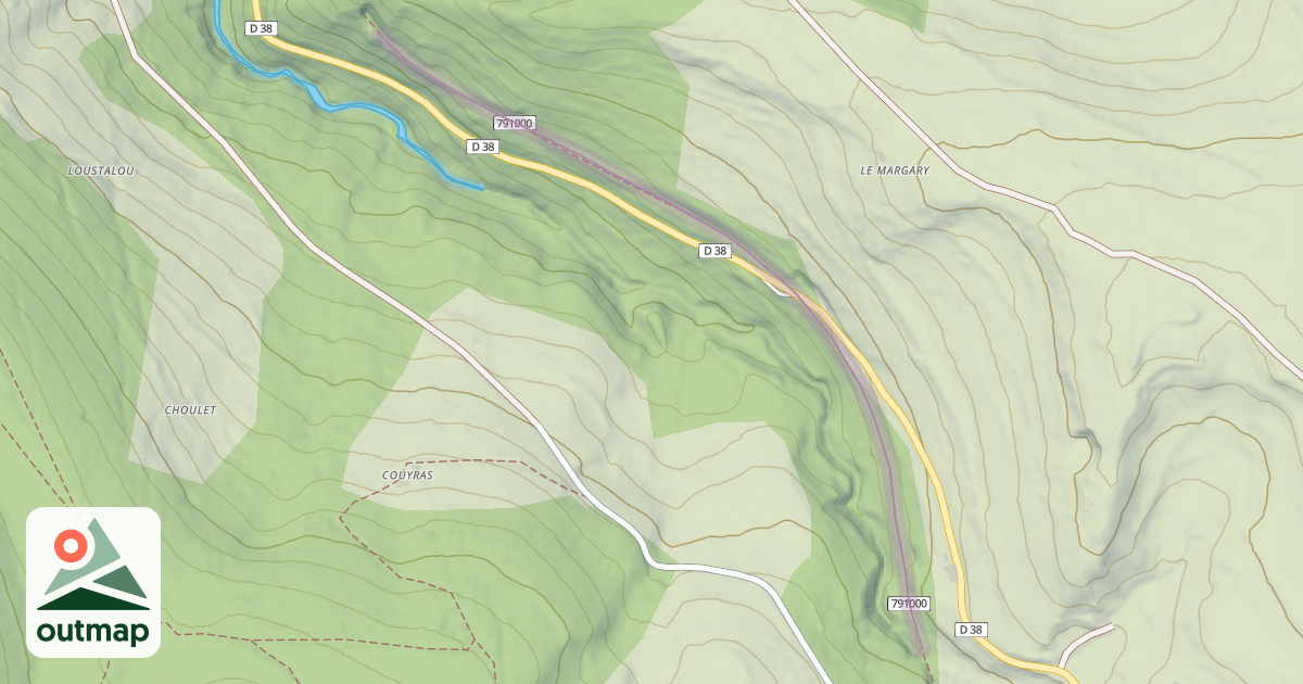 Map of Ligne Inachevée du Puy à Lalevade-d'Ardèche dite "Transcévenole"