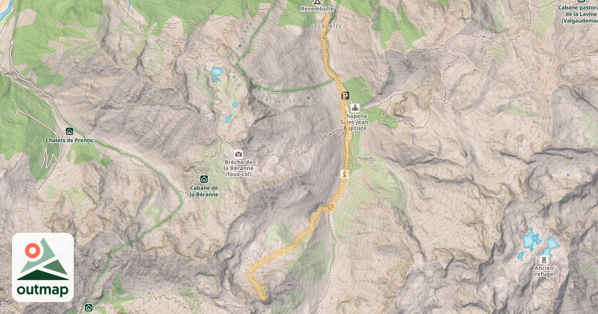 Map of Crête de Pian — Les Portes