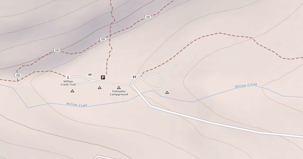 Map preview of PALISADES CAMPGROUND EAST LOOP