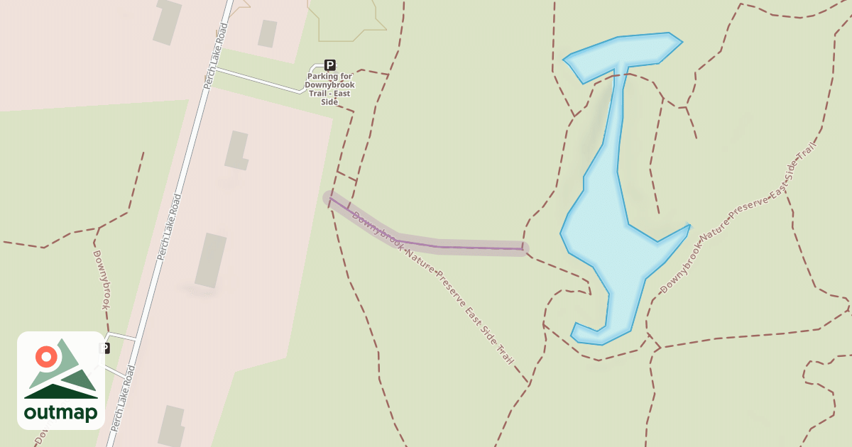 Map of Downybrook Nature Preserve East Side Trail