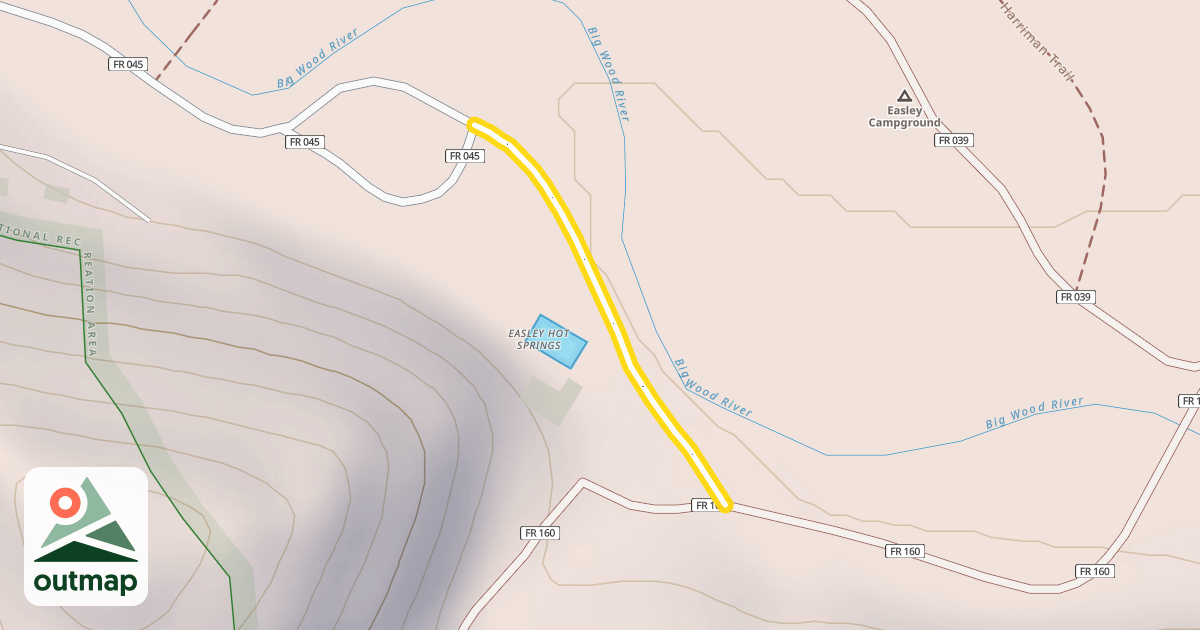 Map of Frostbite Flats to Baker Creek
