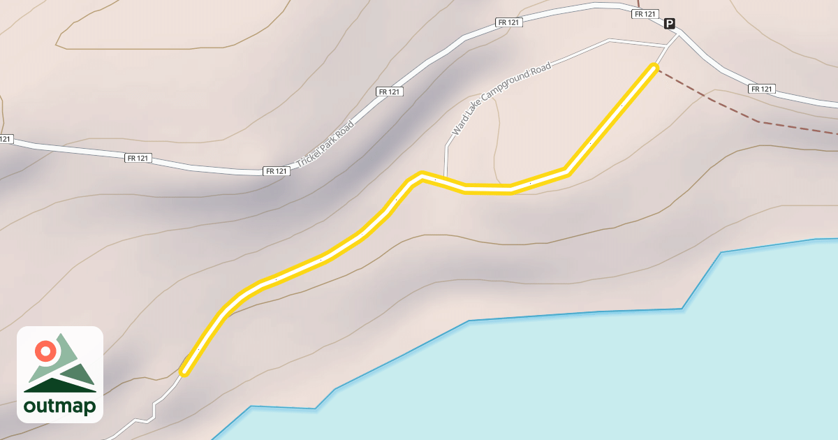 Map of Ward Lake Campground Road