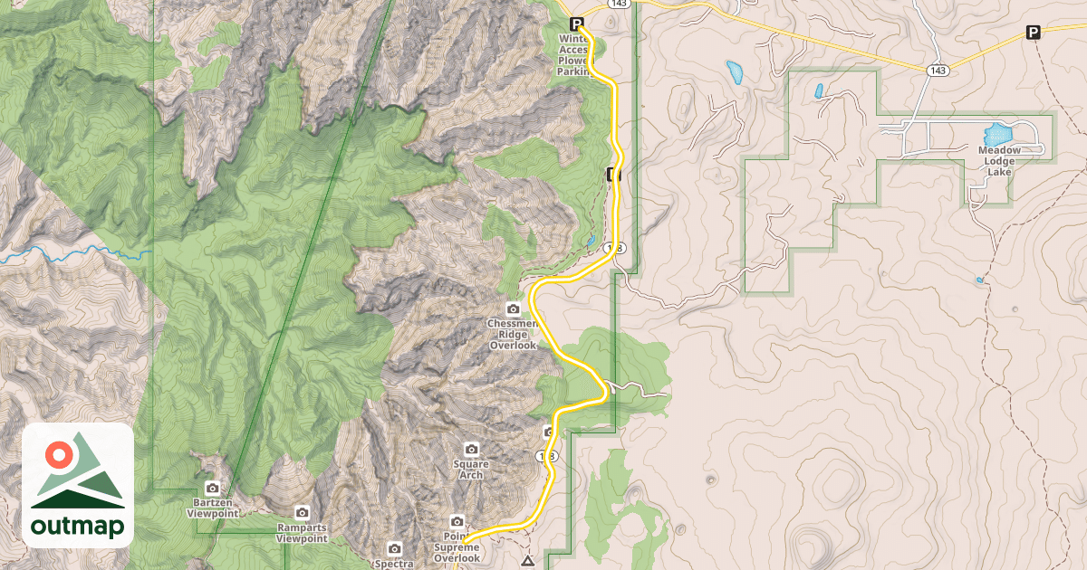 Map of State Route 148 (closed winters)