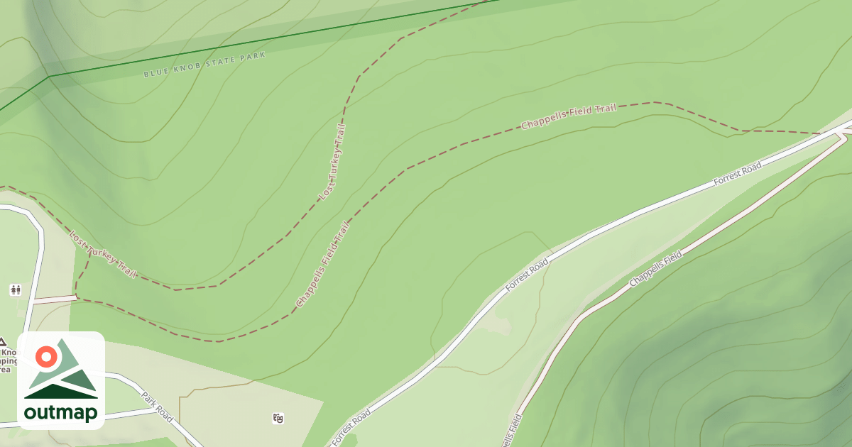 Map of Blue Knob State Park Trails