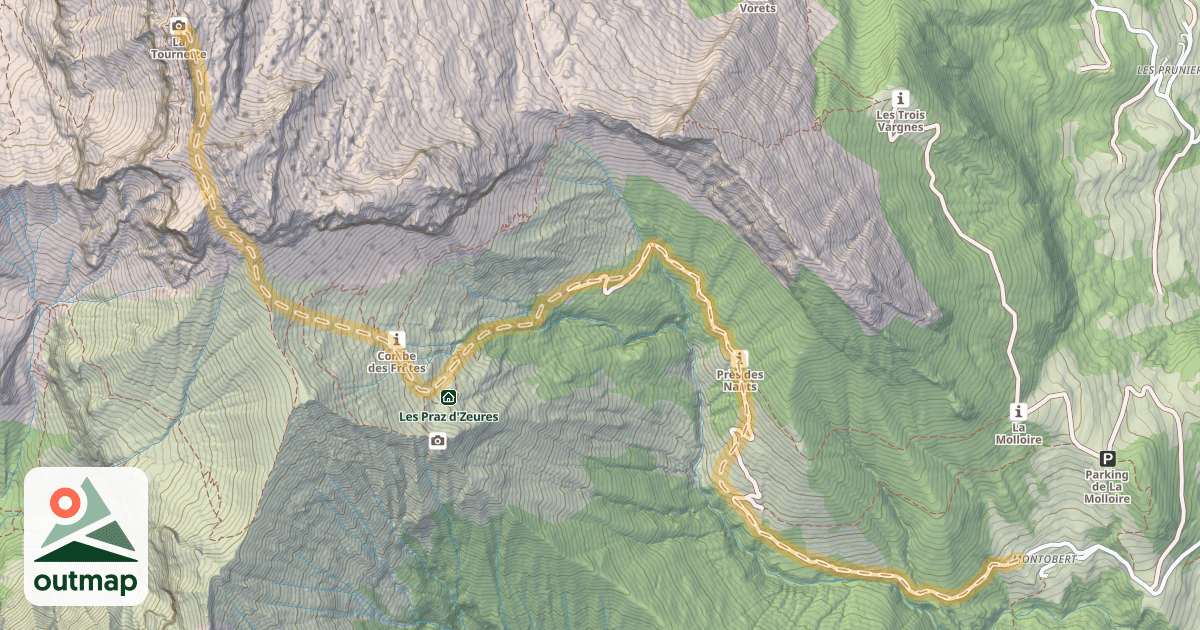 Map of La Tournette — Montaubert