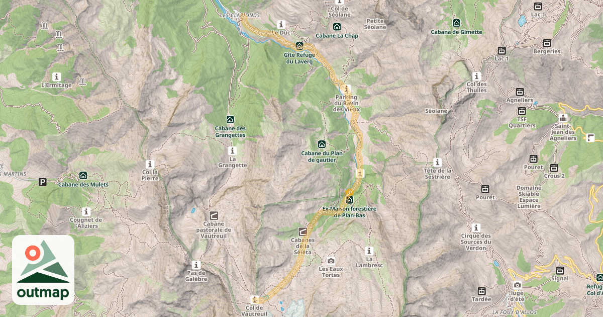 Map of Col de Vautreuil — Les Clarionds