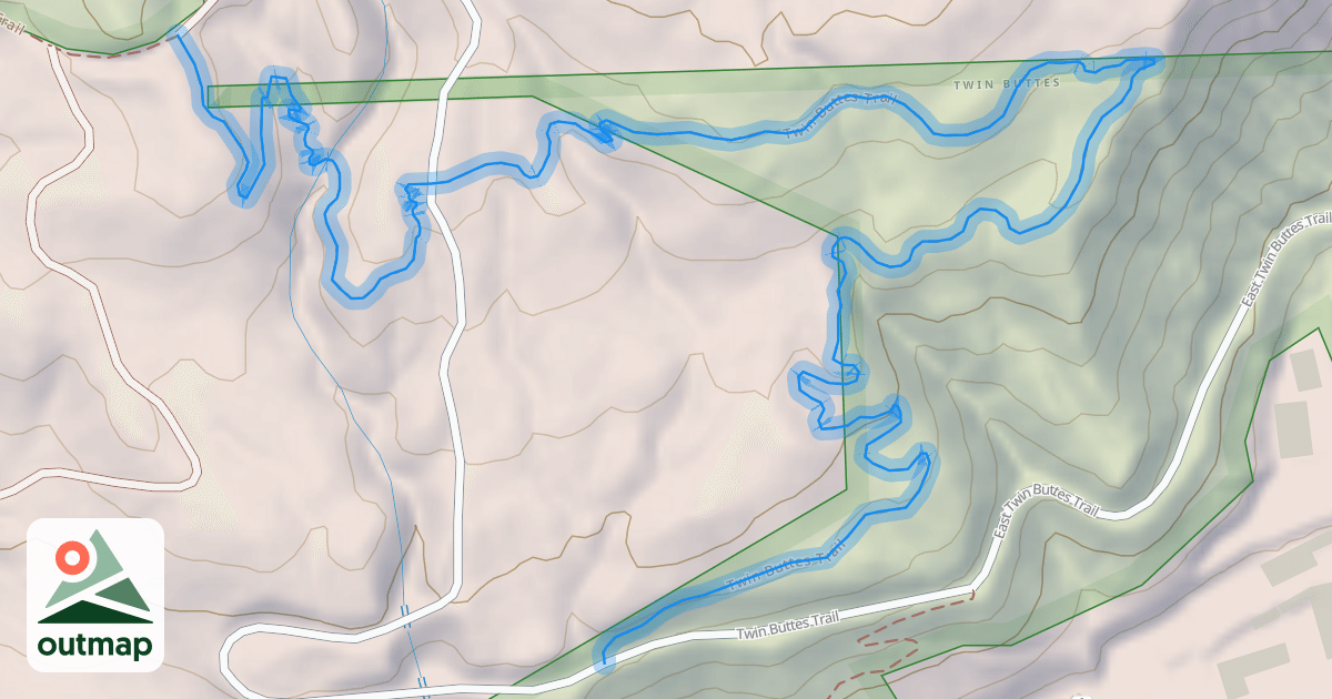 Map of Twin Buttes Trail