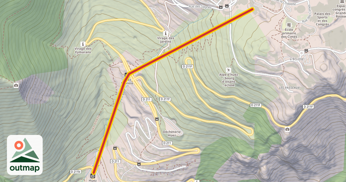 Map of Huez Express