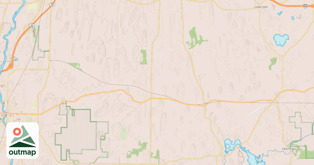 Map of Glacial Drumlin State Trail