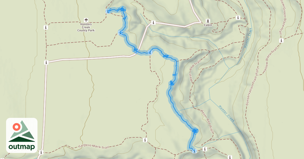 Map of Hunters Creek Trail