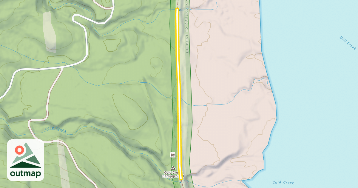 Map of Palouse to Cascades State Park Trail