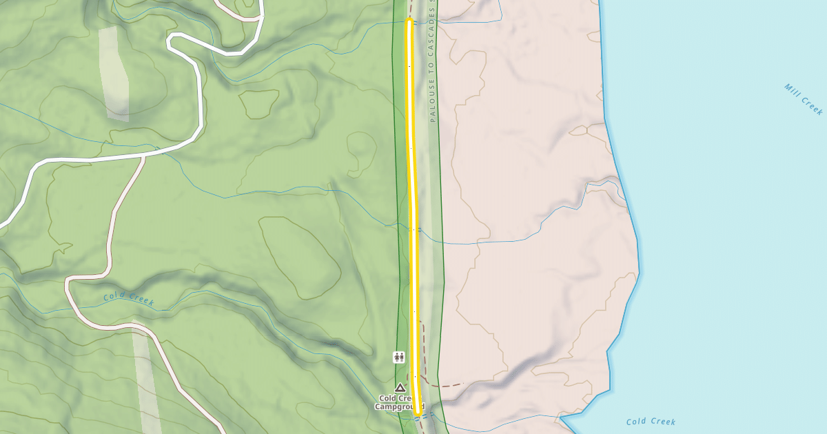 Map preview of Palouse to Cascades State Park Trail
